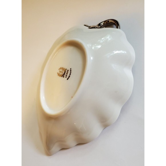 Lenox U.S.A. Silver Trimmed Leaf Shaped Candy/Trinket Dish Home Decor - Picture 5 of 6